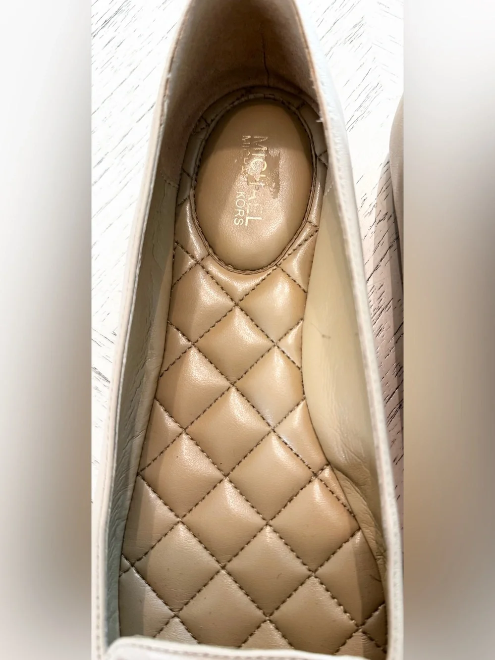 MICHAEL Michael Kors Nancy Nude Leather Pointed Toe Loafer Flats 8.5M